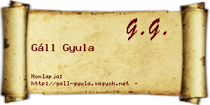 Gáll Gyula névjegykártya